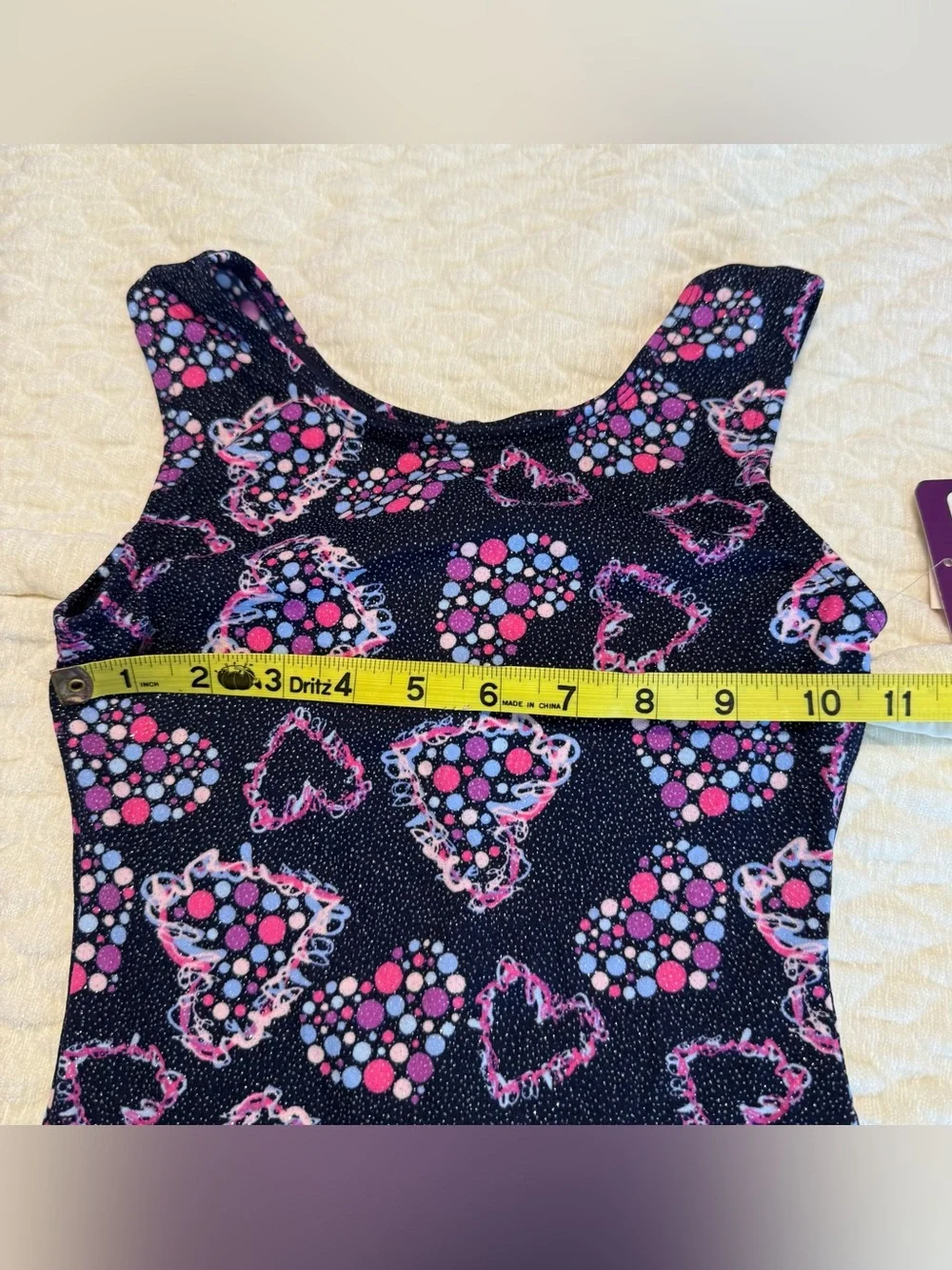 NEW Just Imagine Gymnastics Leotard Biketard Dance Size medium 8/10 Hearts